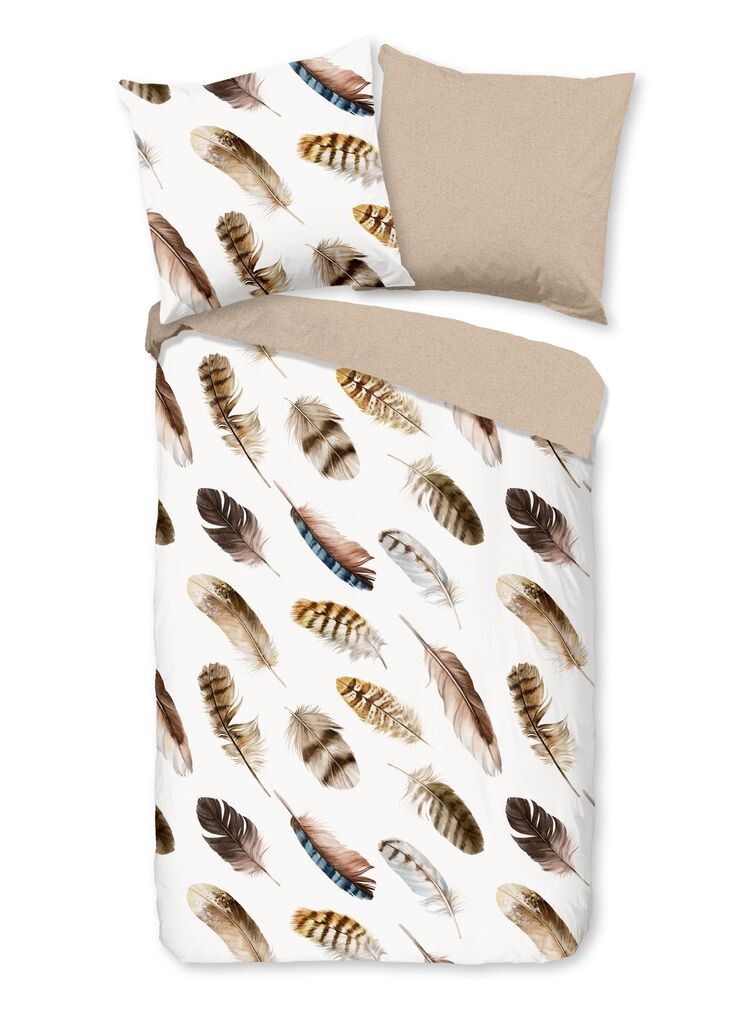 

Постельное белье Good Morning "Федра" с перьями - песок - 155 х 220 см - 100% хлопок Muller Textil