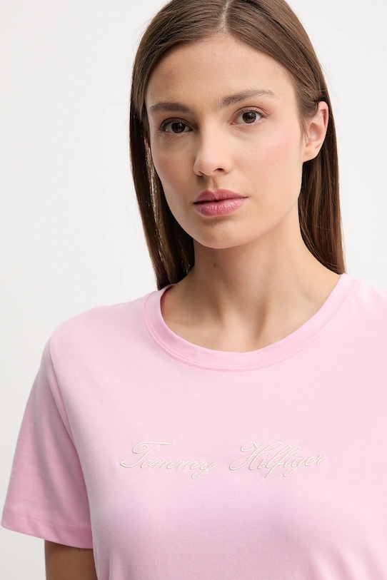 

Хлопковая футболка Tommy Hilfiger, розовый