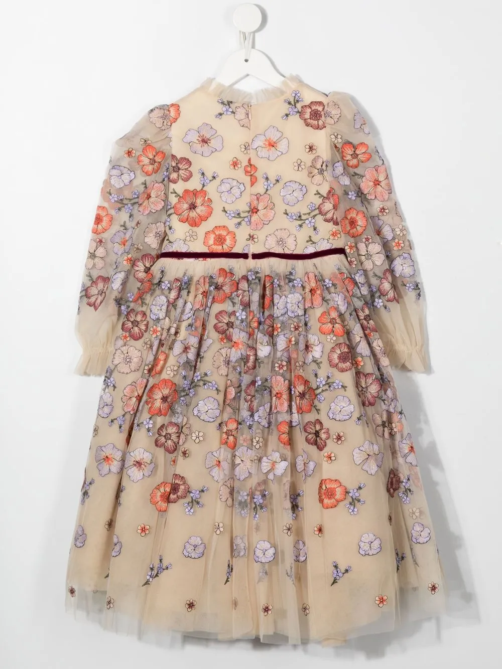 Платье из тюля с цветочной вышивкой MARCHESA KIDS COUTURE, нейтральный — фото 2