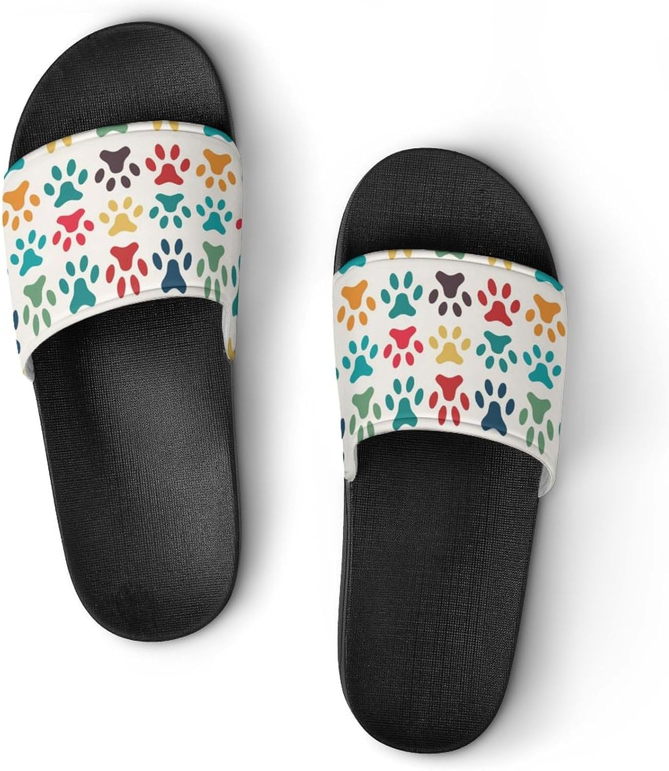 

Сандалии-шлепанцы Colors Dog Paw унисекс с принтом- можно носить как дома, так и на улице Generic, черный