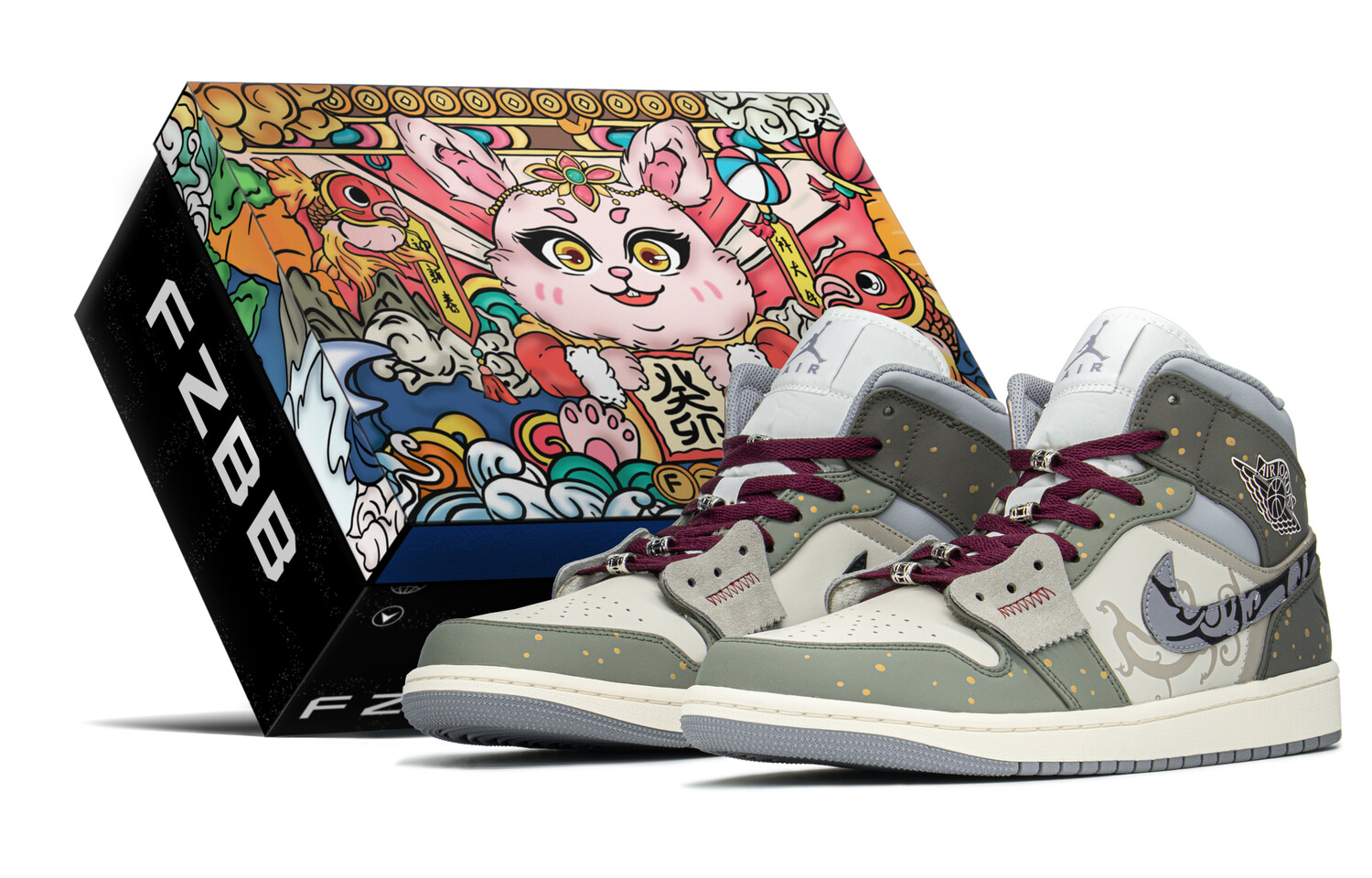 

Кроссовки Air JORDAN 1 Vintage Basketball Shoes Men High-Top White Green Gray