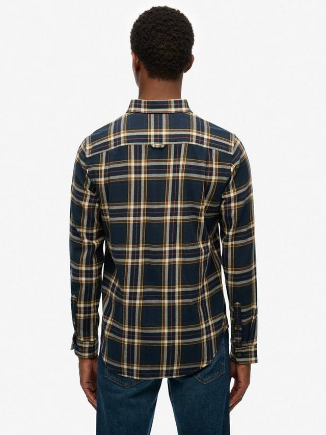 Хлопковая рубашка в клетку Regular Fit в стиле лесоруба Superdry, Navy — фото 2