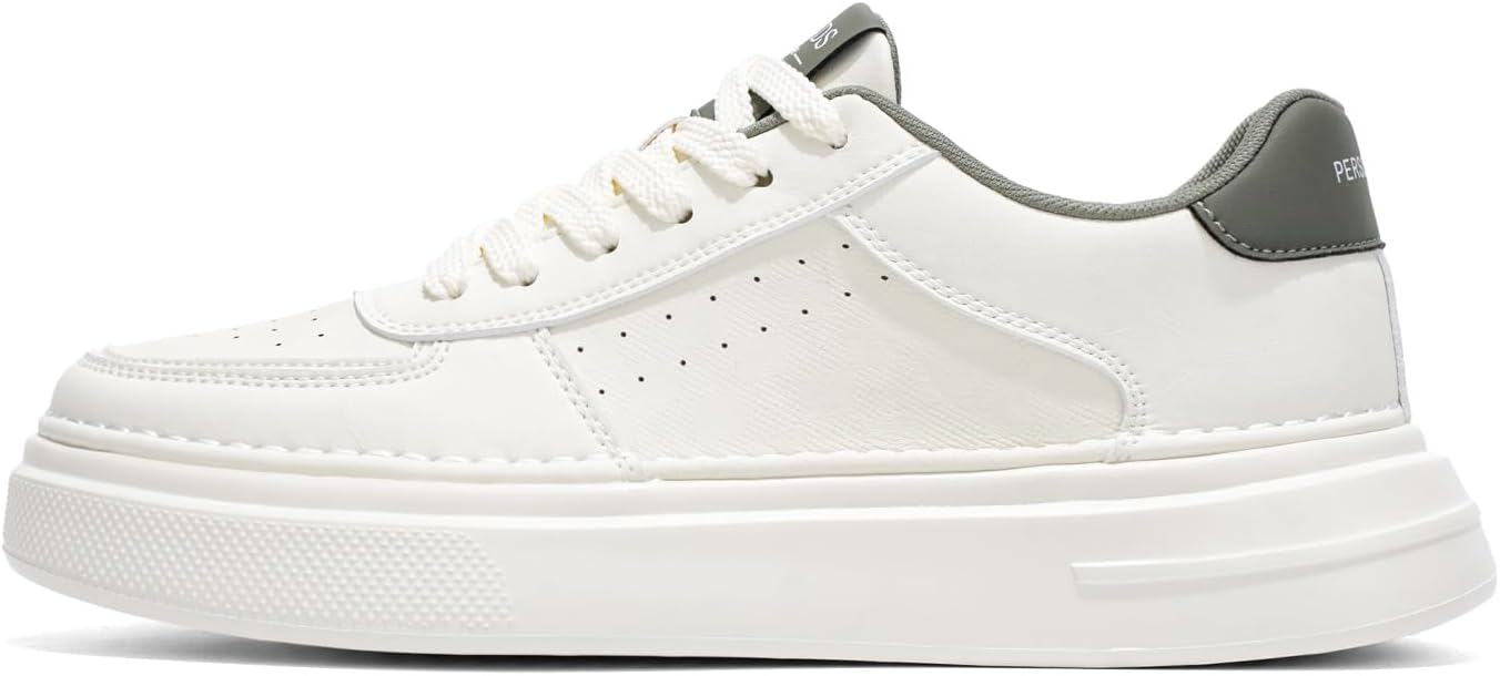 

Мужские модные кроссовки с дышащей подкладкой, амортизирующей подошвой, верх из зернистой кожи, ручная строчка, для бега и повседневной носки Lhyxu, Miguo Green