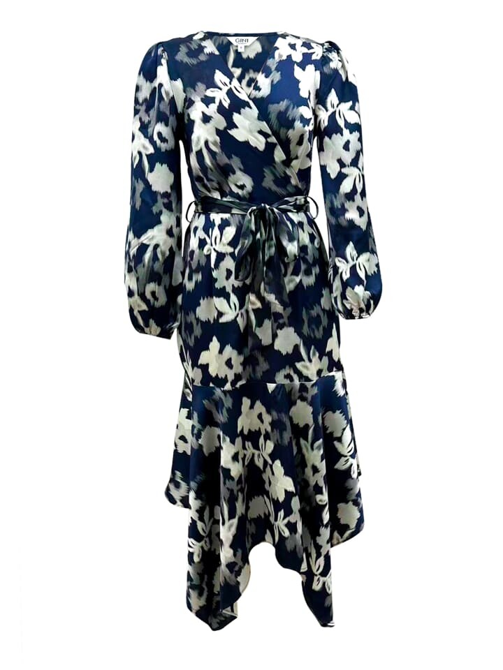 

Длинное платье GINI LONDON Midi Gini Asymmetric Hen Wrap Midi, темно-синий