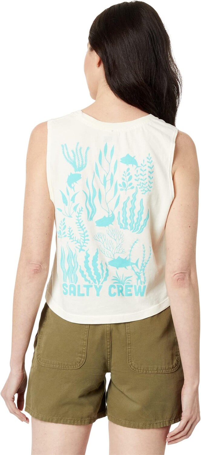 

Топ Salty Crew Kelp Forest Cropped Muscle Tank, цвет Bone