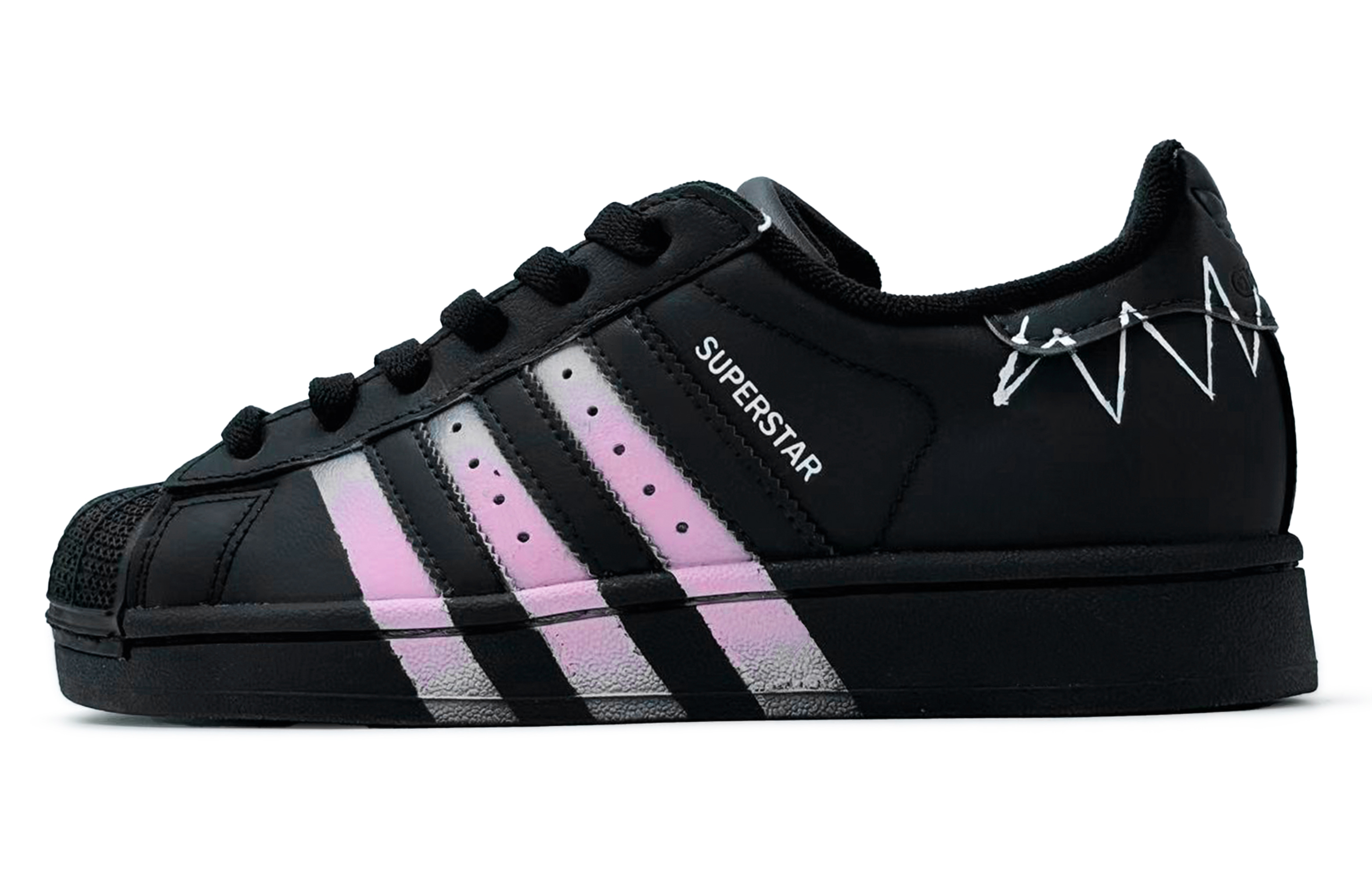 

Adidas Originals Superstar 2 Sweetheart Girlish Abrasion Resistant Low top Детские скейтбординг кроссовки Black для подростков