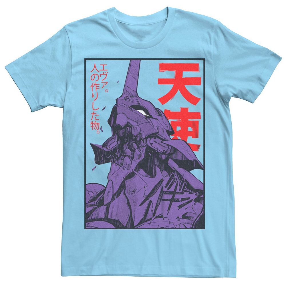 

Мужская футболка с рисунком EVA-01 Evangelion Mecha Licensed Character, цвет Light Blue