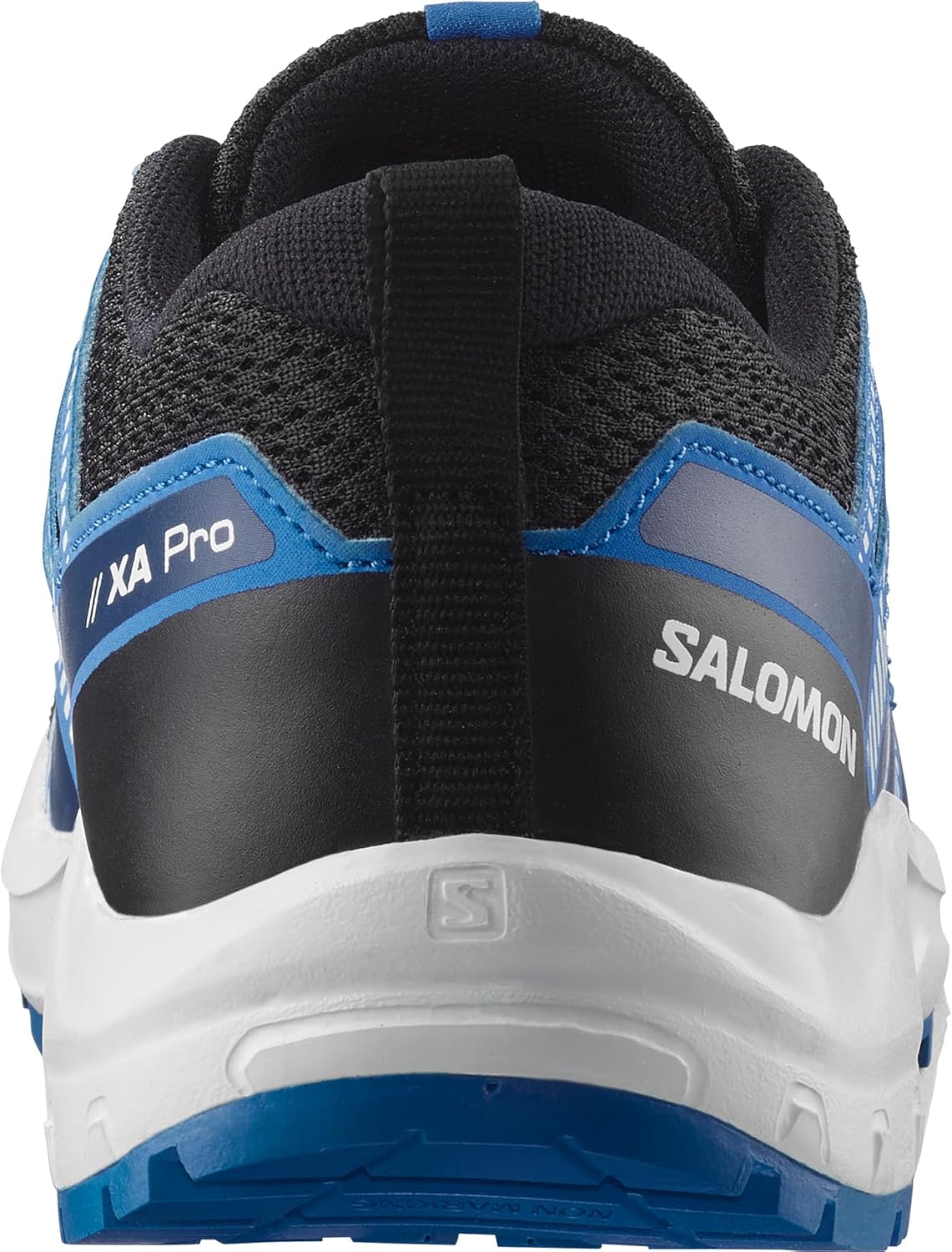 Детские кроссовки Salomon Xa Pro V8 для трейлраннинга (унисекс), белый/черный/синий — фото 4
