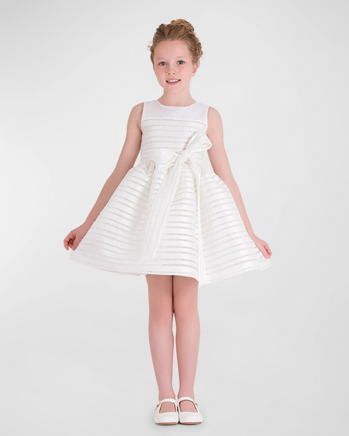 

Шикарное жаккардовое платье для девочки, размер 3T-10 Mama Luma, цвет Ecru