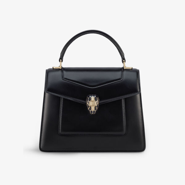 

Сумка Serpenti forever среднего размера из кожи с верхней ручкой Bvlgari, черный