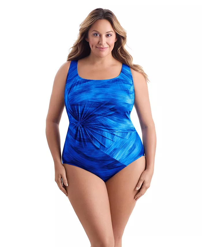 

Женский цельнокроеный купальник Tidal Wave Twist Drape Tank Longitude by Mimi Flamingo, синий