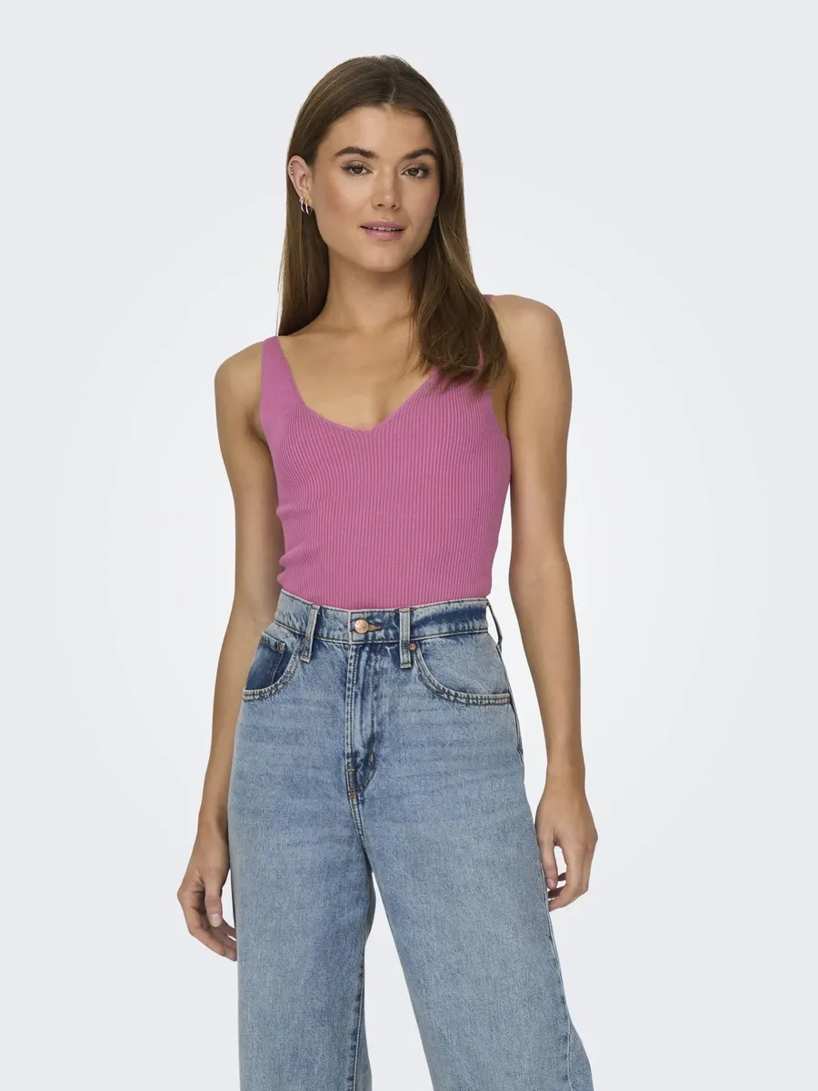 

Трикотажный топ JDY "JDYNANNA S/L TOP KNT NOOS", цвет Ibis Rose