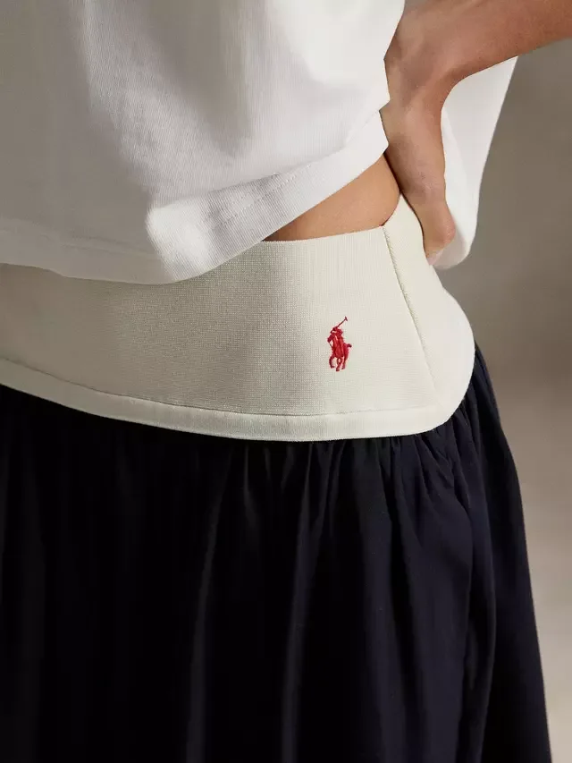 Юбка Polo с контрастным поясом, темно-синяя Ralph Lauren — фото 3