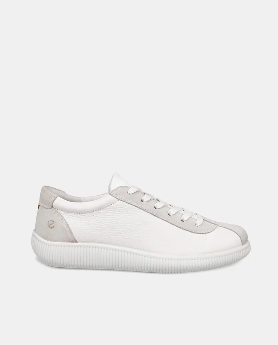 

Женские кроссовки ECCO SOFT из зерненой кожи с замшевыми деталями, белый