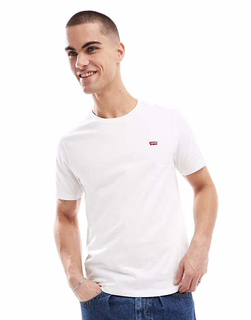 

Levi's - Original - Футболка кремового цвета с логотипом летучей мыши и полосками Добби