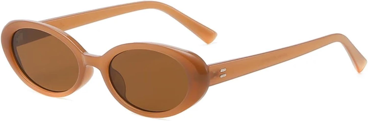 

Солнцезащитные очки с защитой от УФ-излучения UV400 | Овальная черная маленькая оправа | Для женщин и мужчин, для занятий спортом на открытом воздухе и вождения DSVIGF, Brown