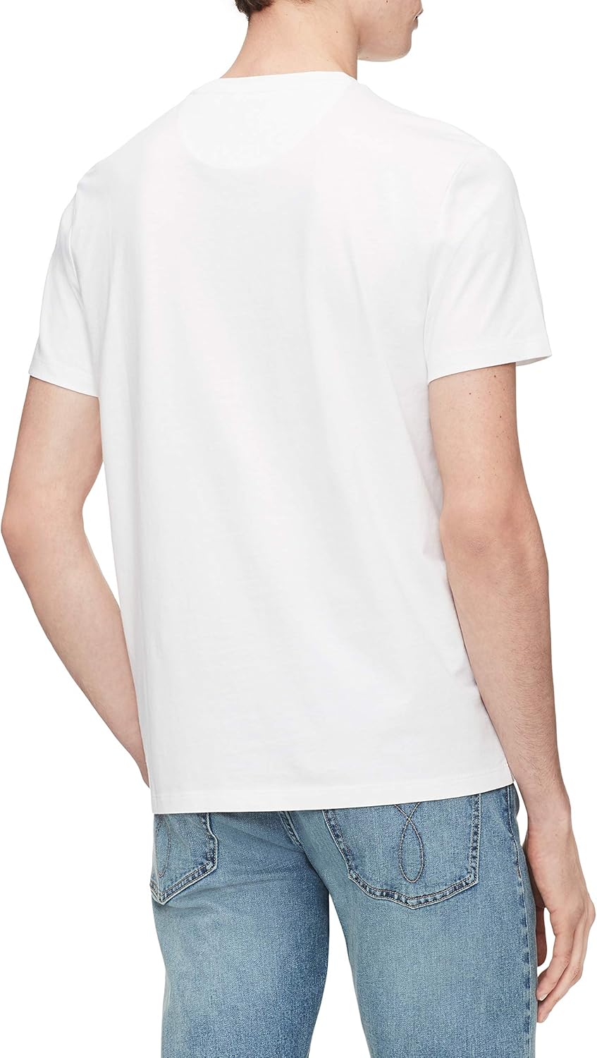 Мужская футболка Calvin Klein Mens с коротким рукавом и круглым вырезом, свободный крой, Standard White — фото 2