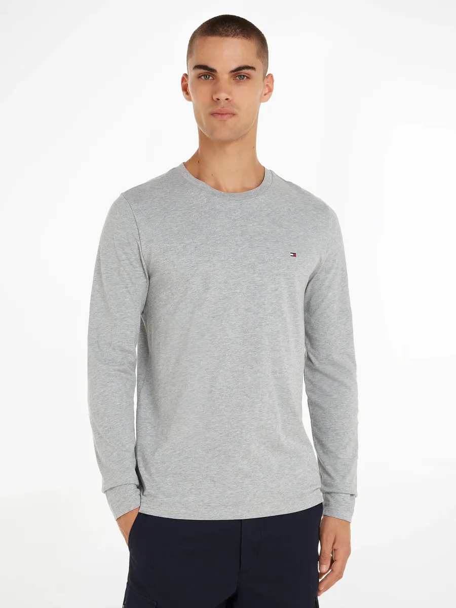 

Футболка с длинными рукавами Tommy Hilfiger "TOMMY LOGO LONG SLEEVE" с логотипом, серый