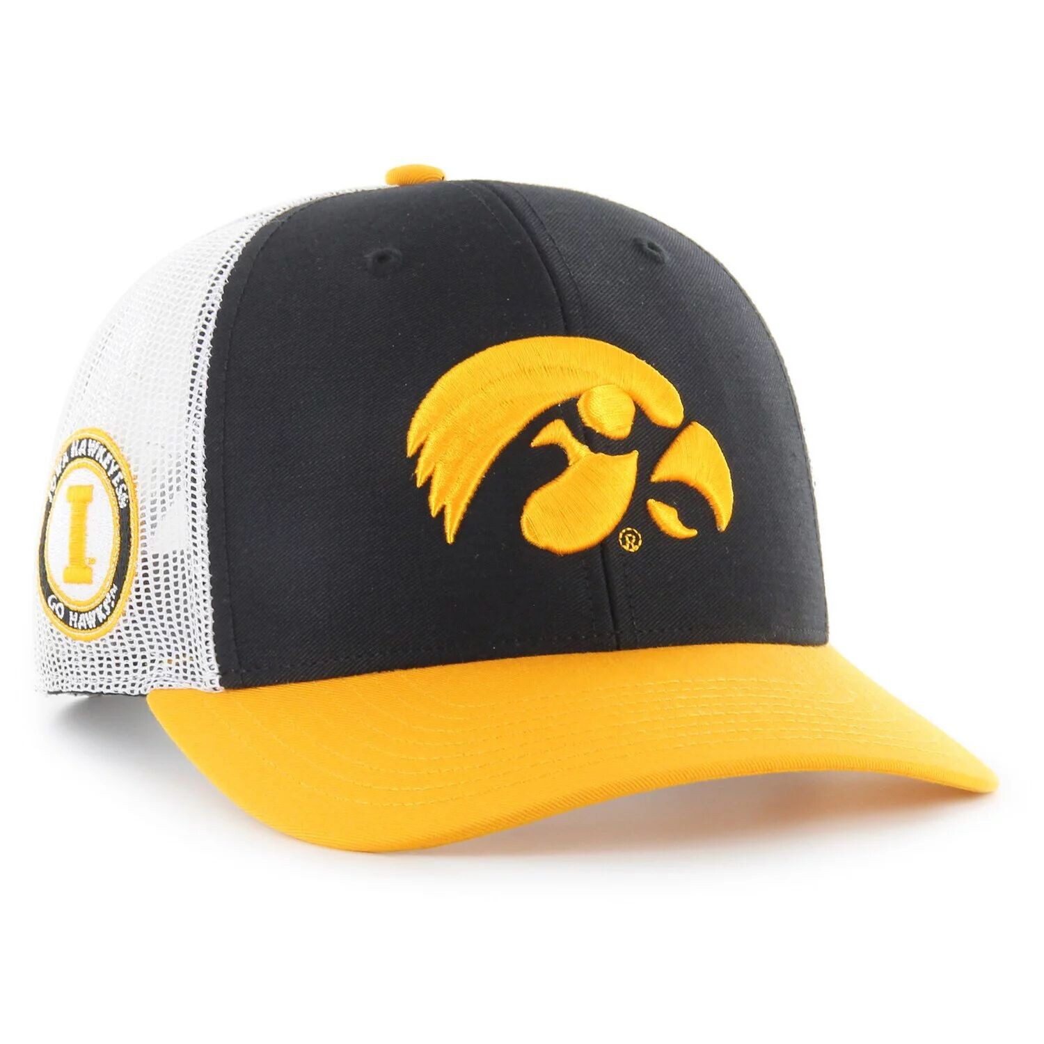 

Мужская черная кепка Iowa Hawkeyes '47 Side Note Trucker Snapback