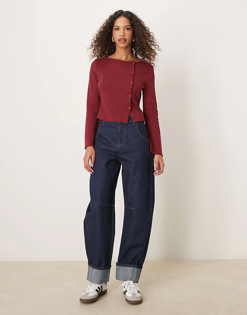 

Зауженные джинсы-бочки с отворотом ASOS DESIGN