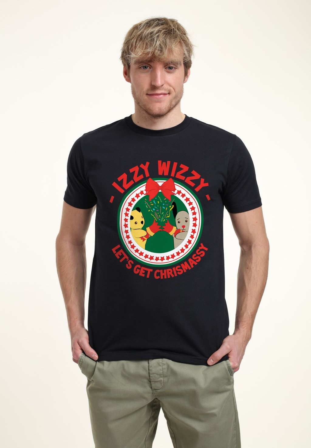 

Футболка с принтом SOOTY CHRISTMAS LETS GET CHRISMASSY Henry Tiger, темно-синий