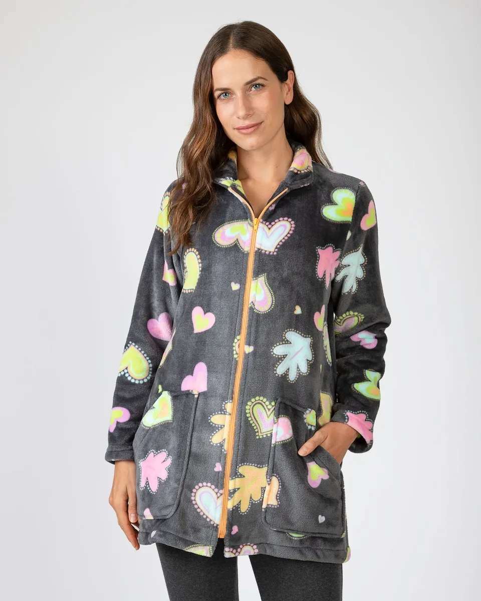 

Женский короткий халат на застежке-молнии Massana, серый