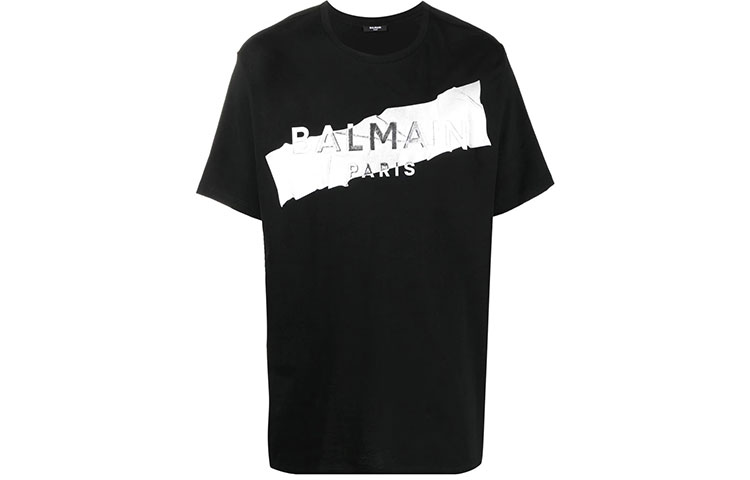 

Футболка с тисненым логотипом BALMAIN, черный