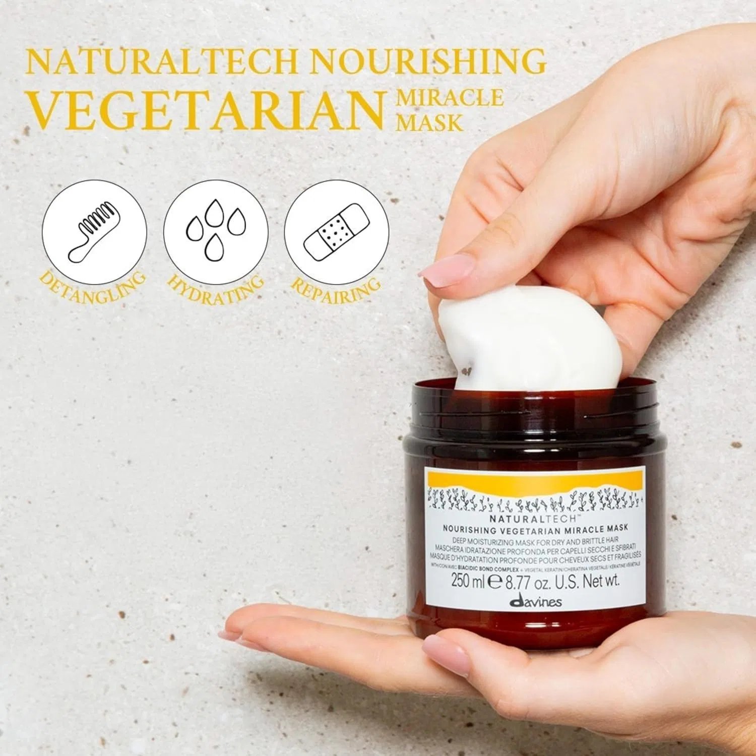 Питательная вегетарианская маска Davines Nourishing Vegetarian Miracle Mask 250 мл Davines — фото 3