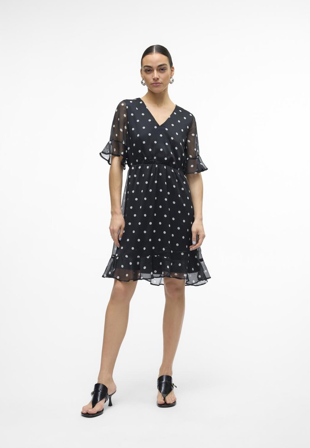 

Дневное платье Vmsmilla Short Vero Moda, черное/белоснежное