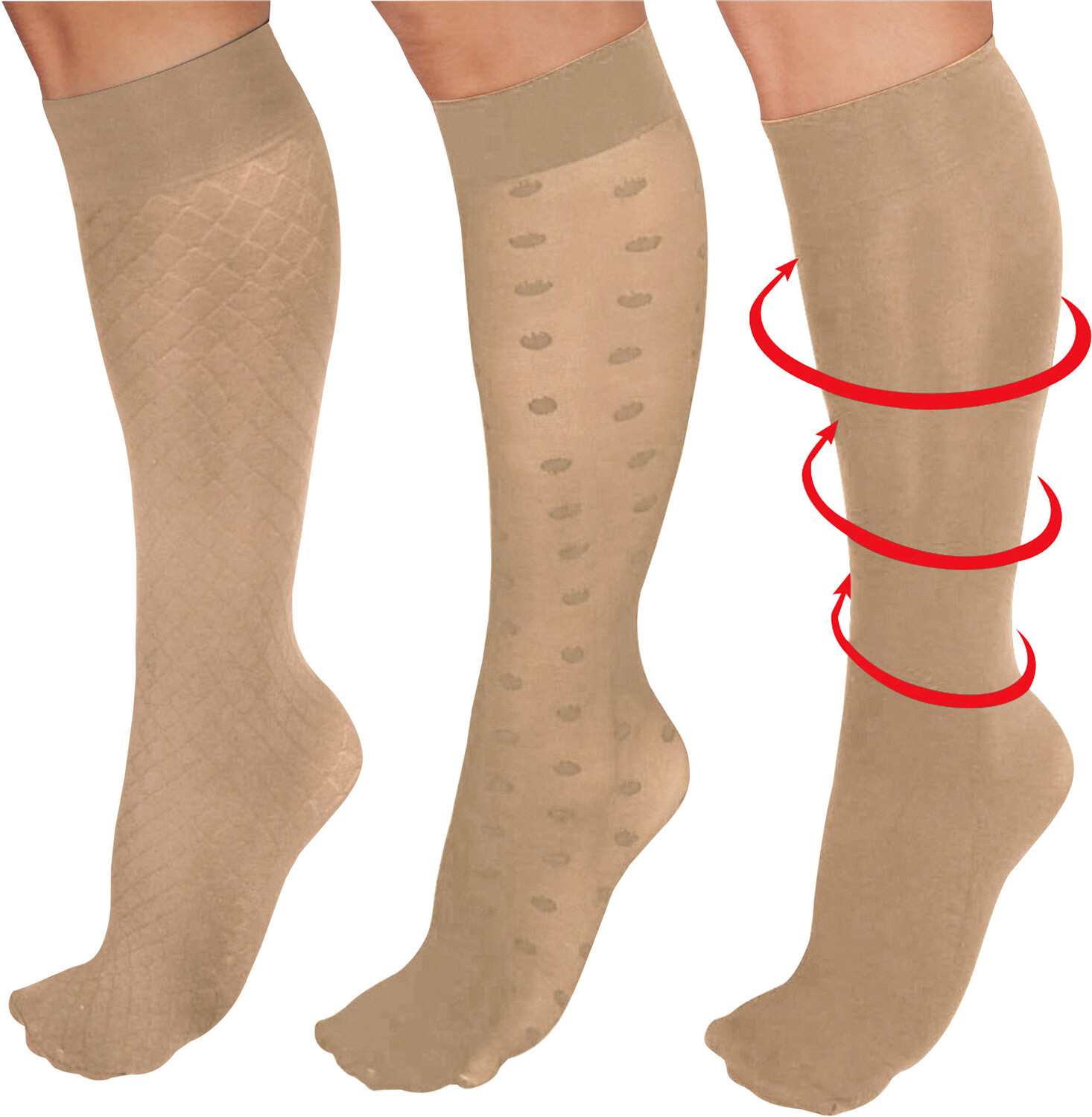 

Носки MedoVital Stütz Kniestrümpfe 3 шт, бежевый