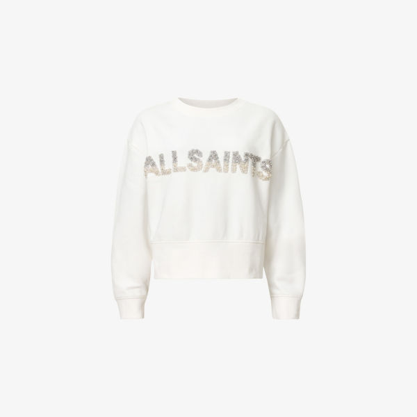 

Свитшот с пайетками из хлопковой смеси Separo Allsaints, белый