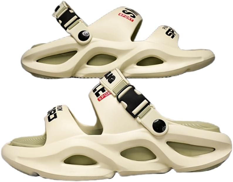 

Hhhchpm Стильные летние мужские сандалии-шлепанцы, удобные сандалии с толстой подошвой и дышащим материалом EVA для занятий в помещении и на улице, зеленый