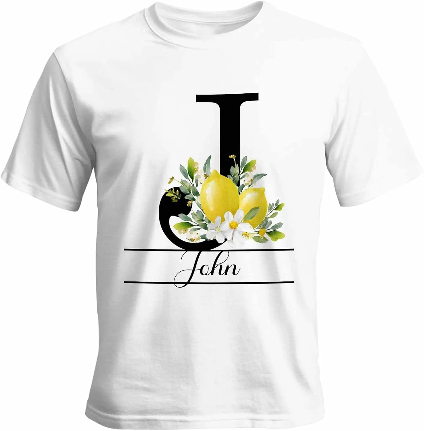 

Футболка с именем или текстом, Lemon J, Unisex, Cotton, Round Neck Vaxbryntel