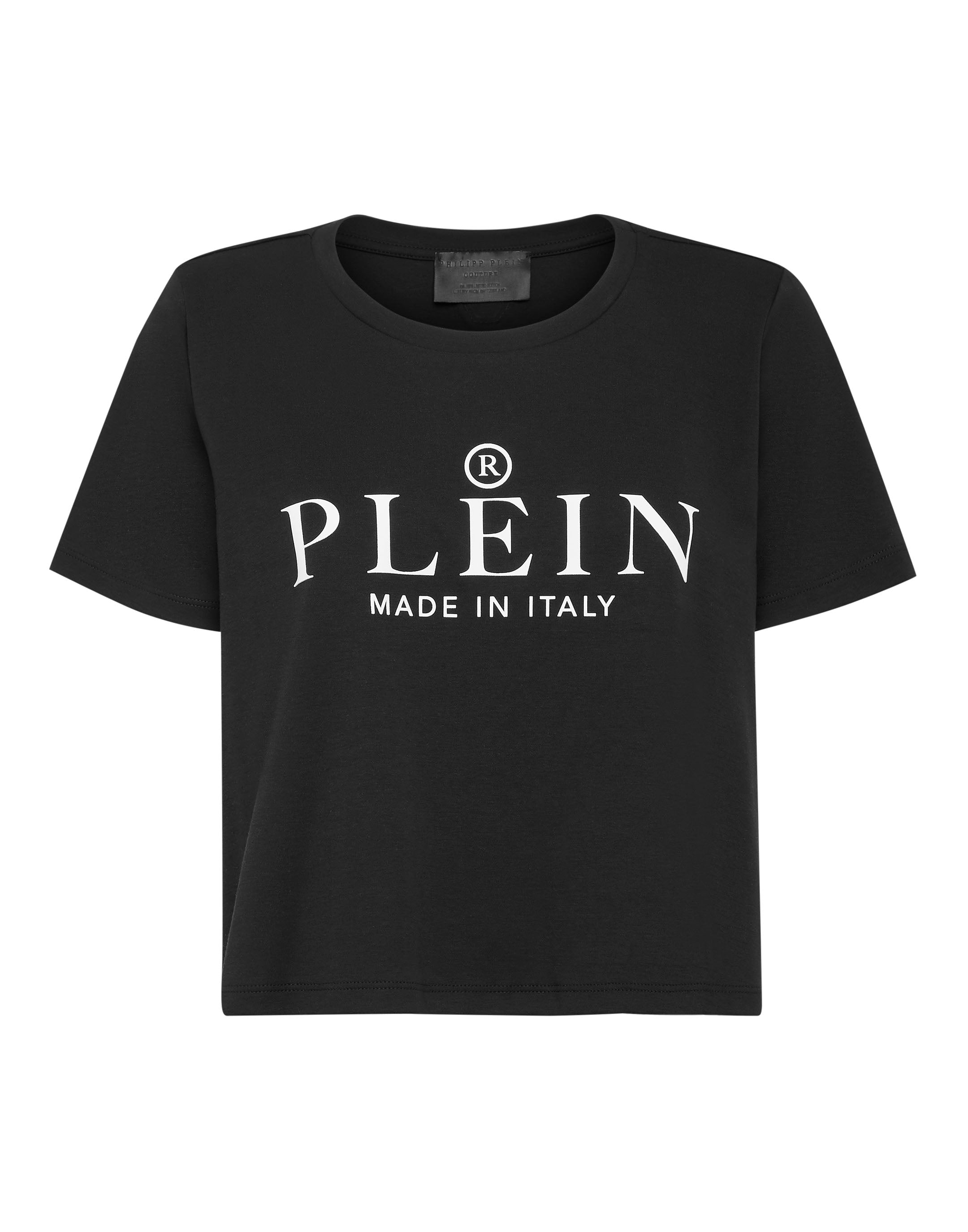 

Футболка с круглым вырезом SS Crop Iconic Plein PHILIPP PLEIN, черный/белый