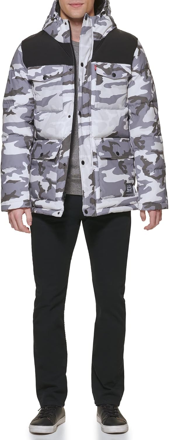 Стеганая парка Levi's для мужчин Arctic Cloth, White Camo Colorblock — фото 3