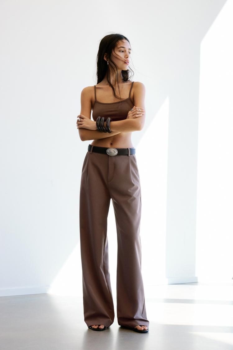

Брюки с вытачками Pull And Bear, коричневый
