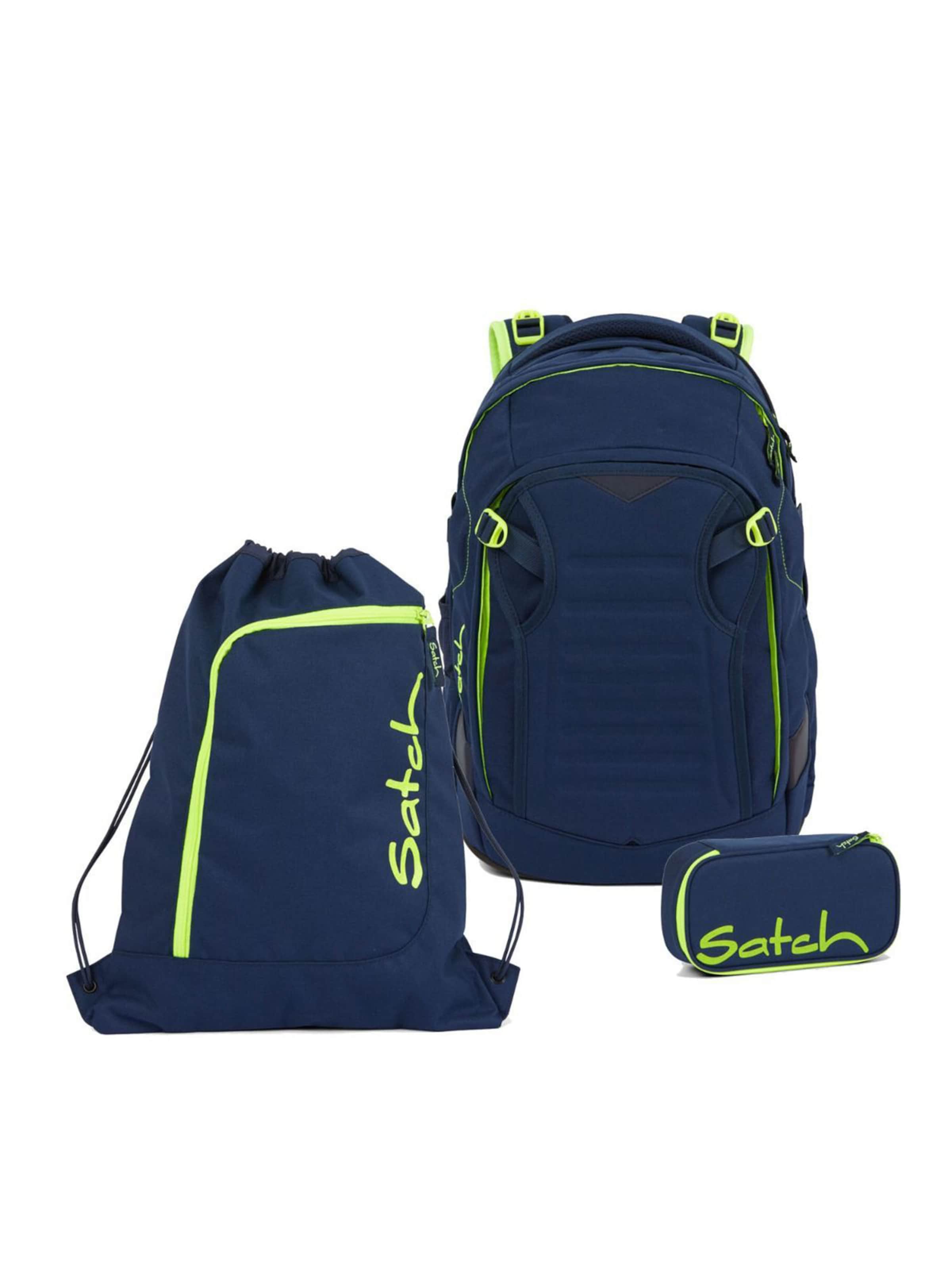 

Satch Рюкзак 'Match Schulrucksack Set 3tlg' в темно-синем цвете