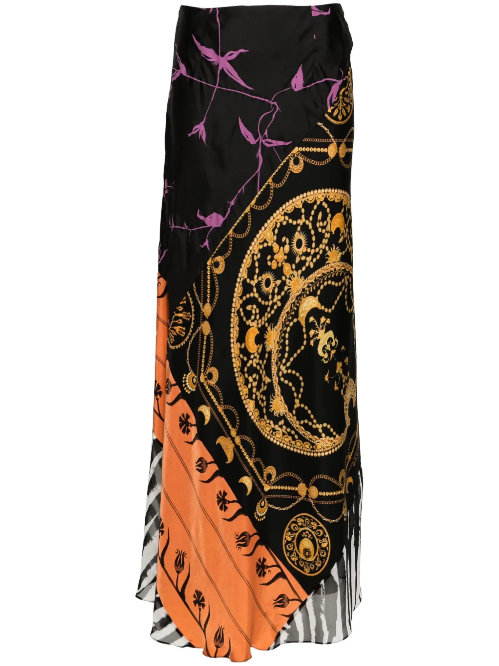 

Юбка миди Regenerated Scarves с принтом Marine Serre, черный