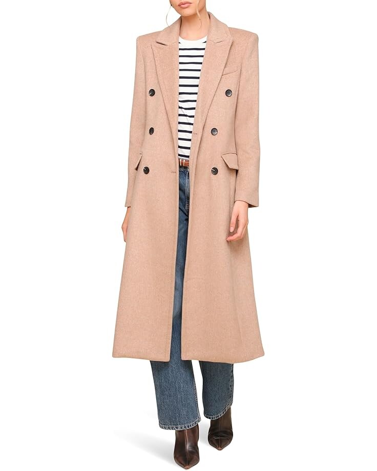 

Пальто Avec Les Filles Strong Shoulder Hourglass Coat, кэмел