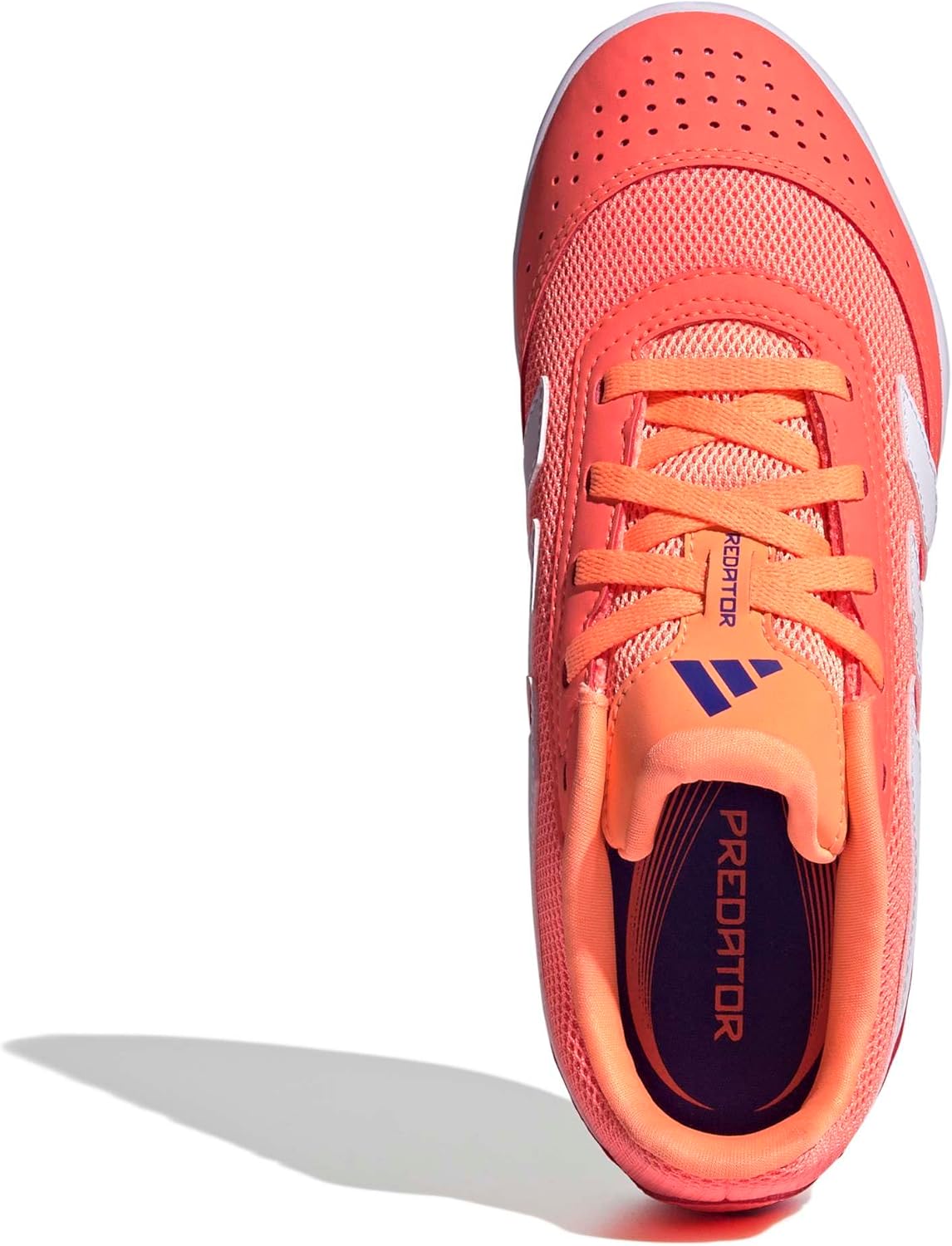 Детские кроссовки Adidas Club Predator Indoor (унисекс), белый/оранжевый — фото 2