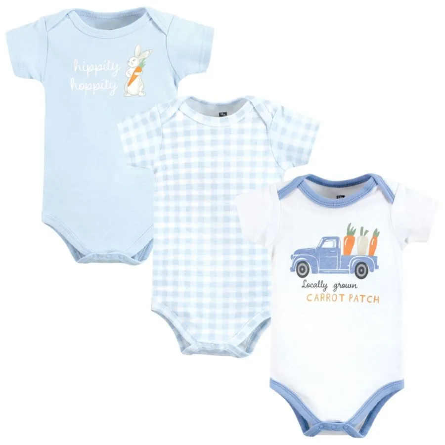 Комплект из трех мягких хлопковых боди Hudson Baby, Carrot Patch Truck