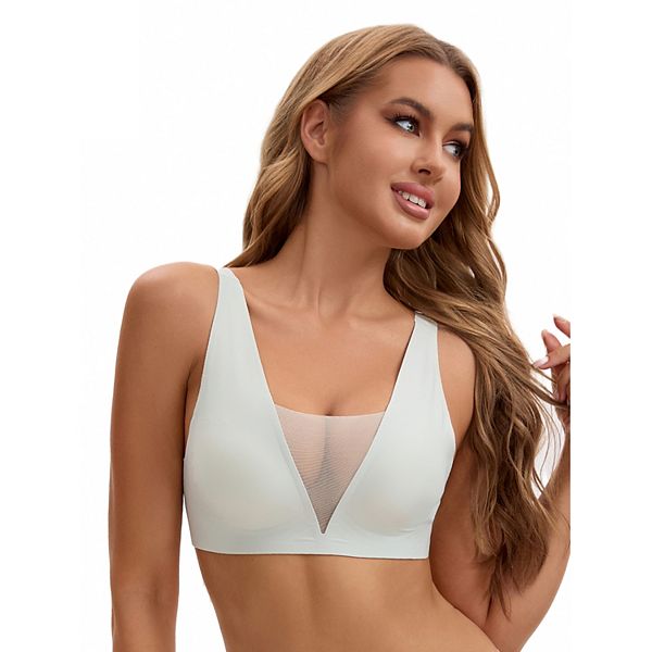 

Женский бюстгальтер push up без косточек с глубоким вырезом wirefree seamless mesh Inspire Chic, Gray
