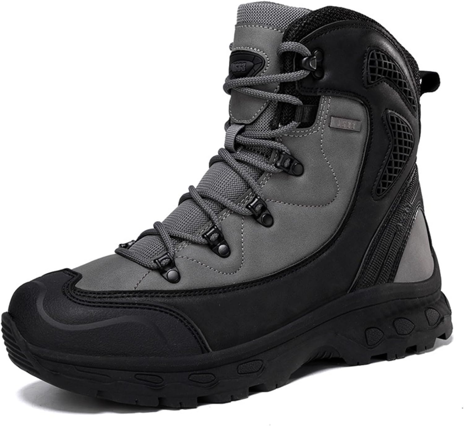 

Мужские тактические военные ботинки с верхом из кожи и сетки, шнуровкой, легкие, прочные, с усилленным задником, немаркой подошвой с отличным сцеплением для походов, восхождений, боевых и активного отдыха на улице Qklmwes, серый