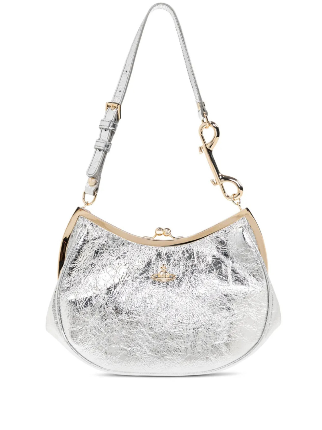 

Сумка через плечо Vivienne Westwood с металлической пластиной Orb, серебристый, Коричневый, Сумка через плечо Vivienne Westwood с металлической пластиной Orb, серебристый