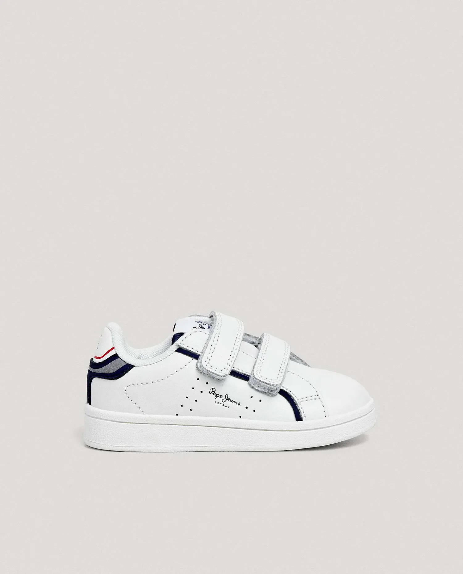 Детские кожаные кроссовки с застежкой-липучкой Pepe Jeans, белый
