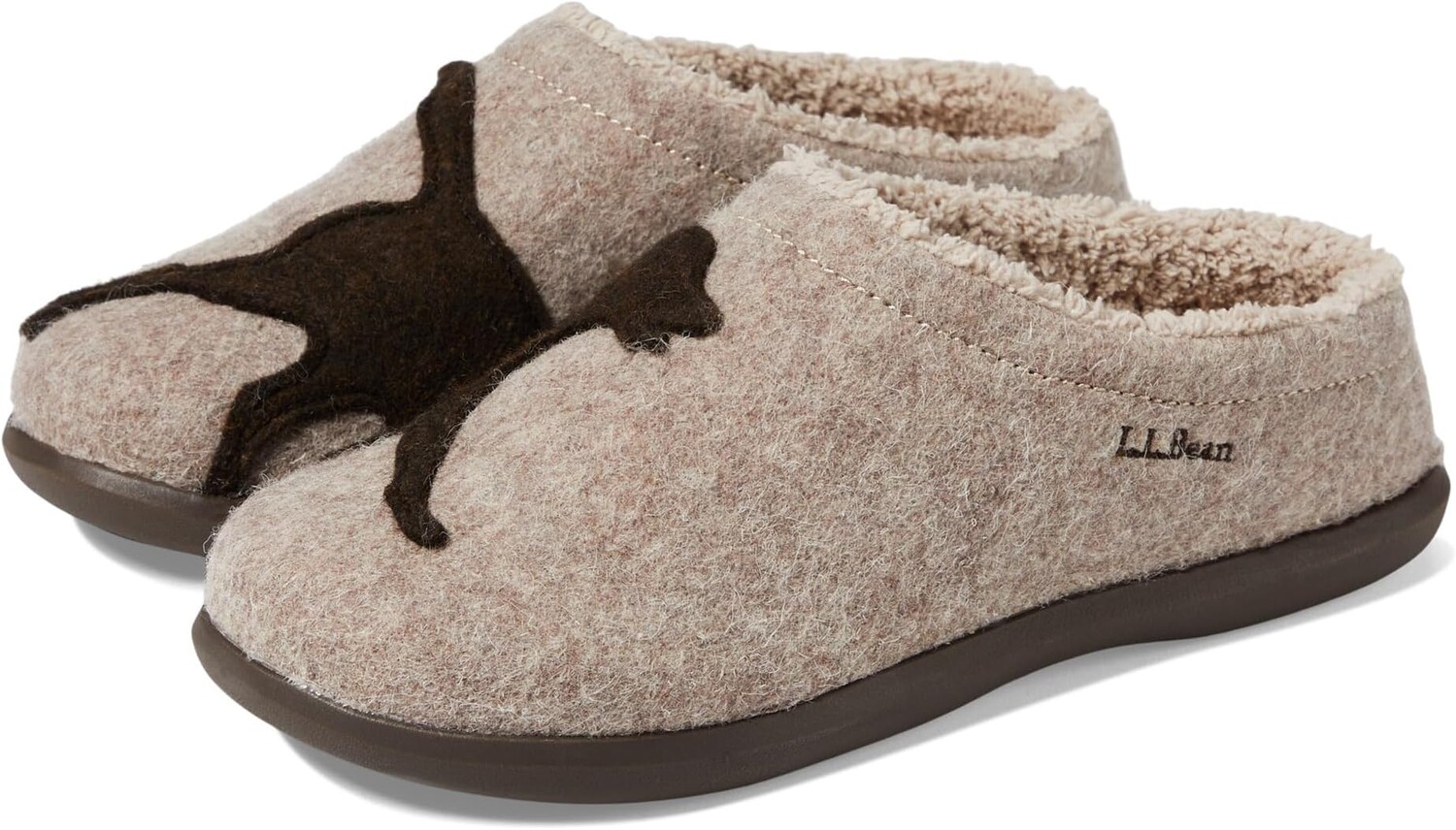 Тапочки Daybreak Scuffs Motif L.L.Bean, цвет Taupe/Chocolate Dog