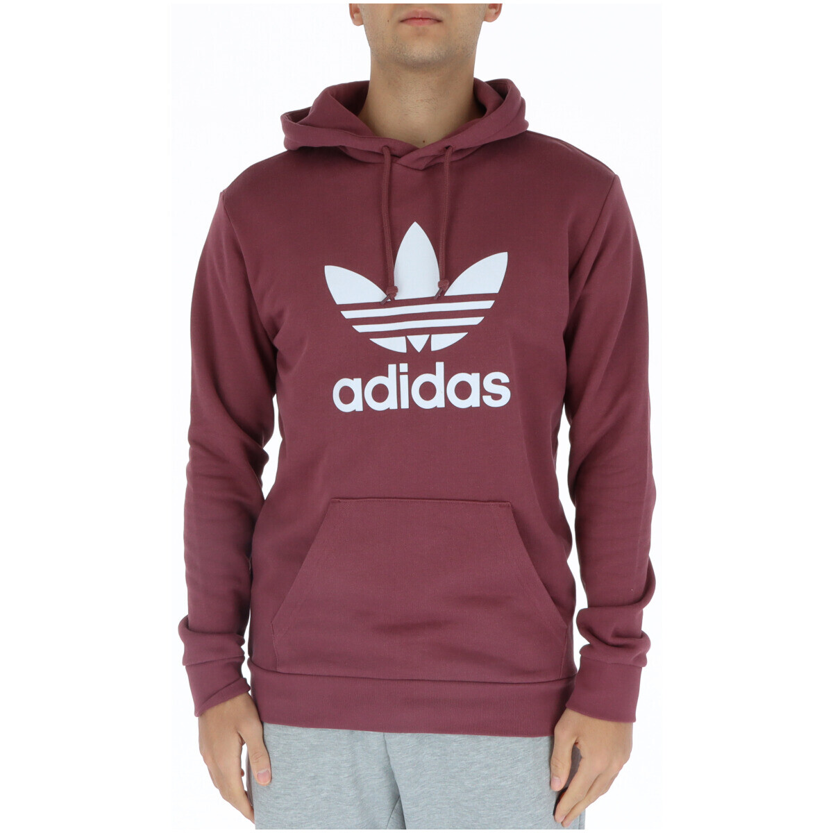 

Толстовка мужская Adidas с большим логотипом, бордовый