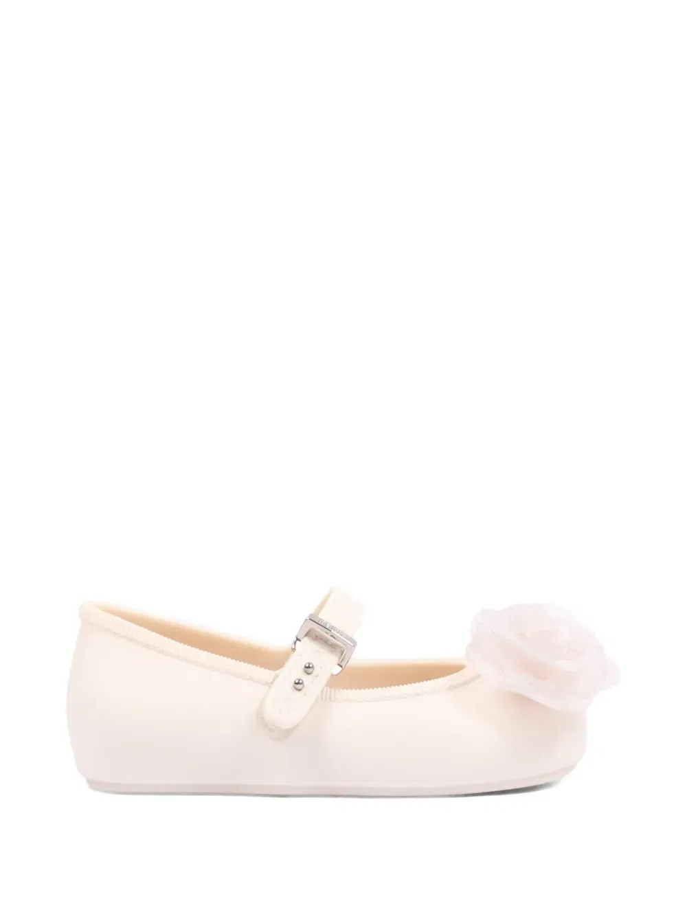 Балетки с цветочной аппликацией Mini Melissa, нейтральный — фото 2