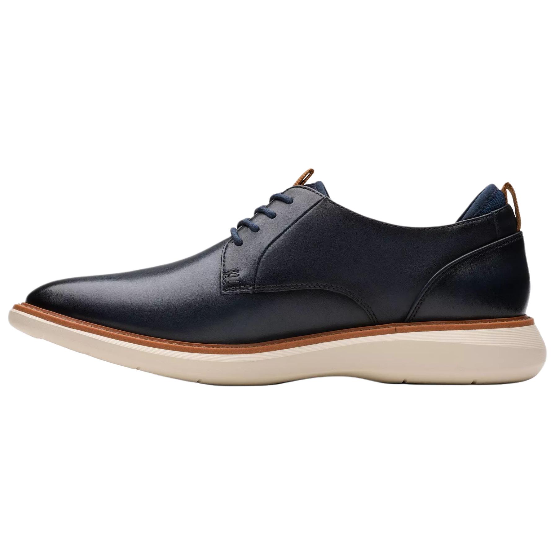 Clarks Brantin Plain Leather Casual Shoes мужские морской синий