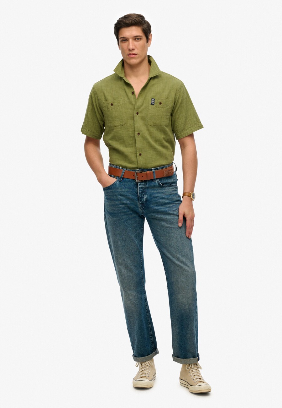 Рубашка на пуговицах классического кроя Superdry, Grass Green — фото 3